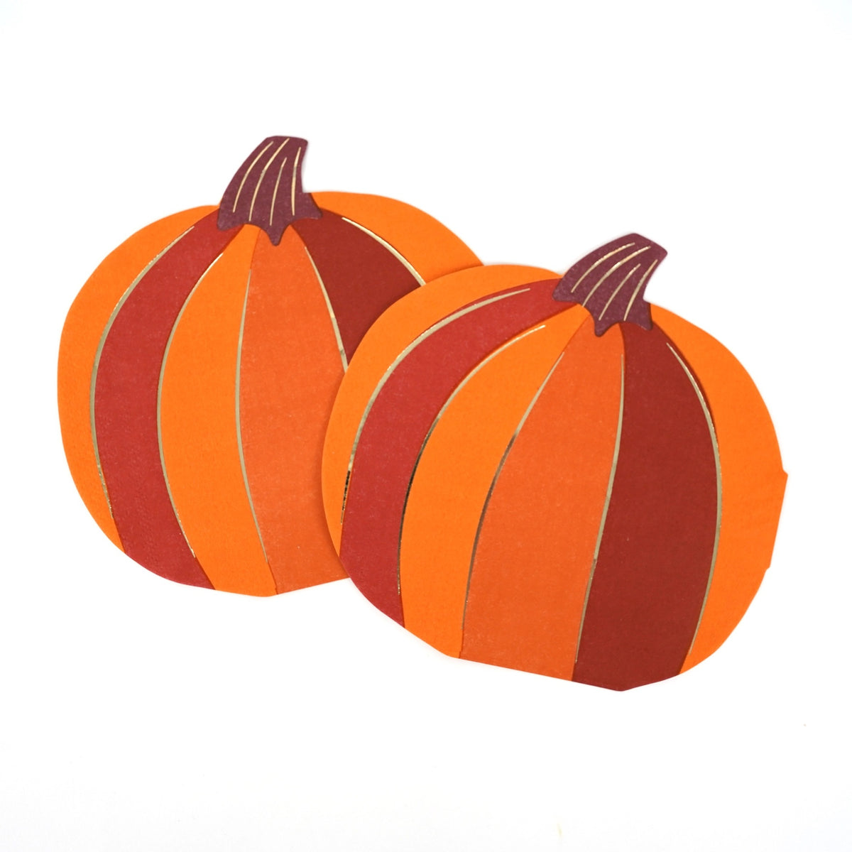 Pumpkin shaped thanksgiving paper napkin that come in a pack of 16