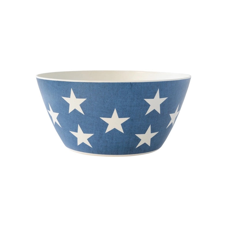 Blue serving bowl with white stars - perfect for a patriotic party.