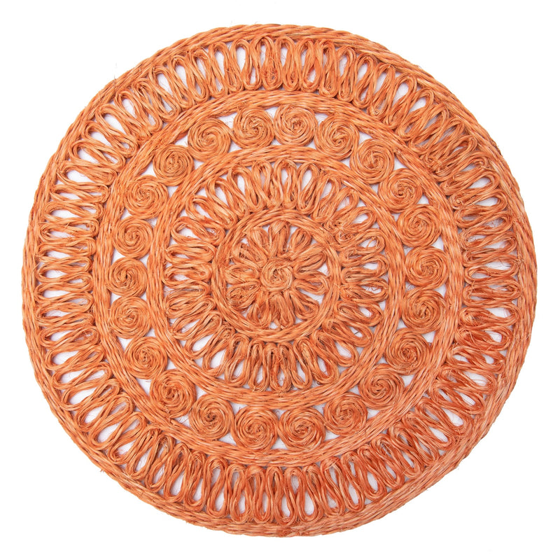 Orange Woven Round Placemat - perfect for a Spring or Easter Table