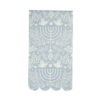 Blue Paper Napkins  with  a Floral and Menorah Design - Perfect for Hanukkah Napkins