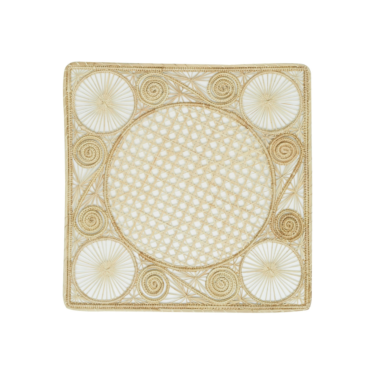 Coquette Design Straw Charger Plates, Set of 2