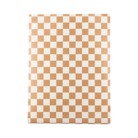 tan and white Checkered paper table runner 