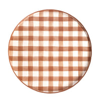 Brown and white watercolor gingham paper plate.