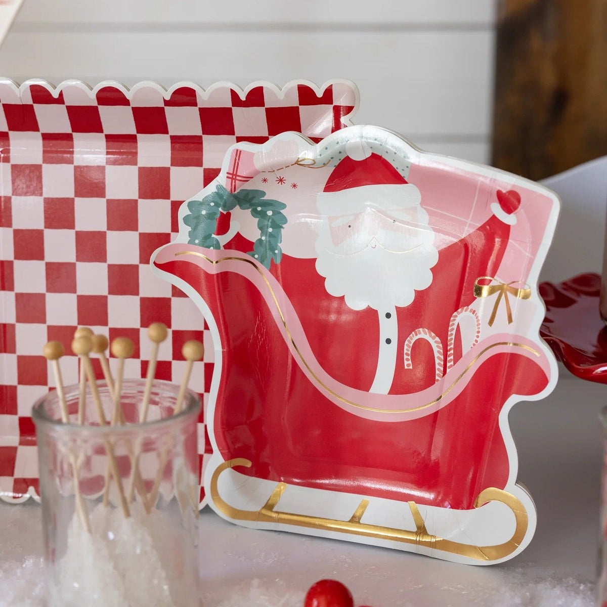 Santa's Sleigh Shaped Paper Plates