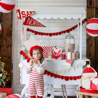 Santa's Sleigh Shaped Paper Plates on a Hot Cocoa Buffet