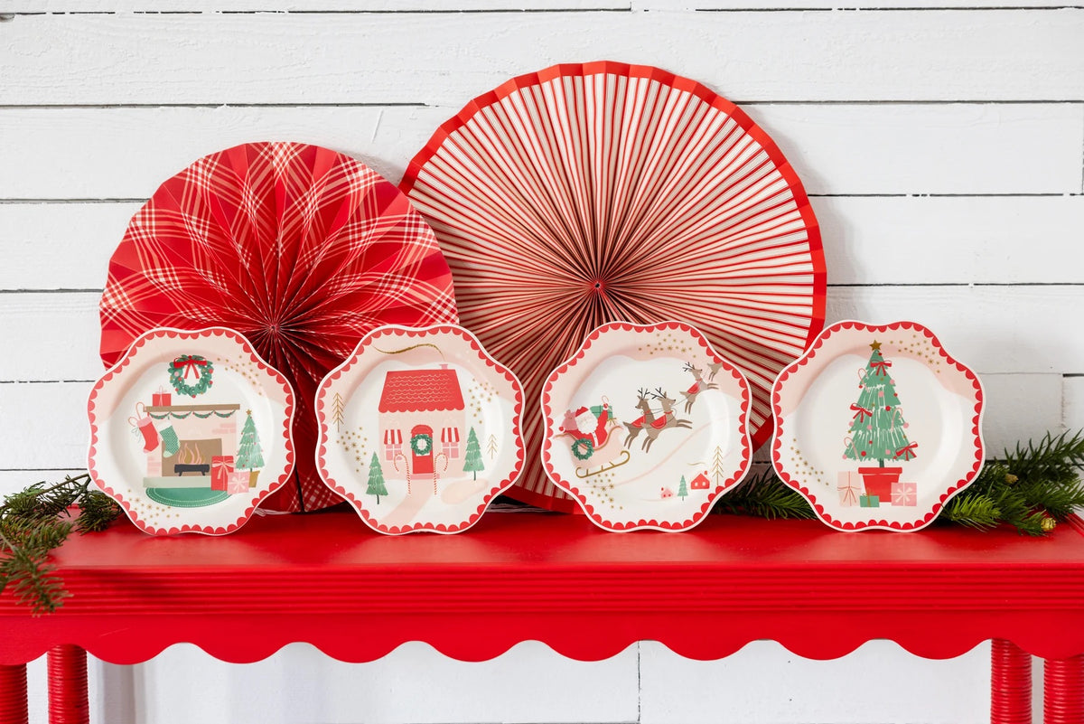 Set of 4 melamine christmas plates