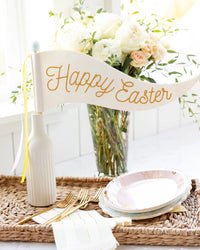 Spring Soiree Egg Plates displayed on a pastel Easter brunch tablescape.