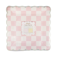 Checkered Paper Plates with Scalloped Edges in Packaging