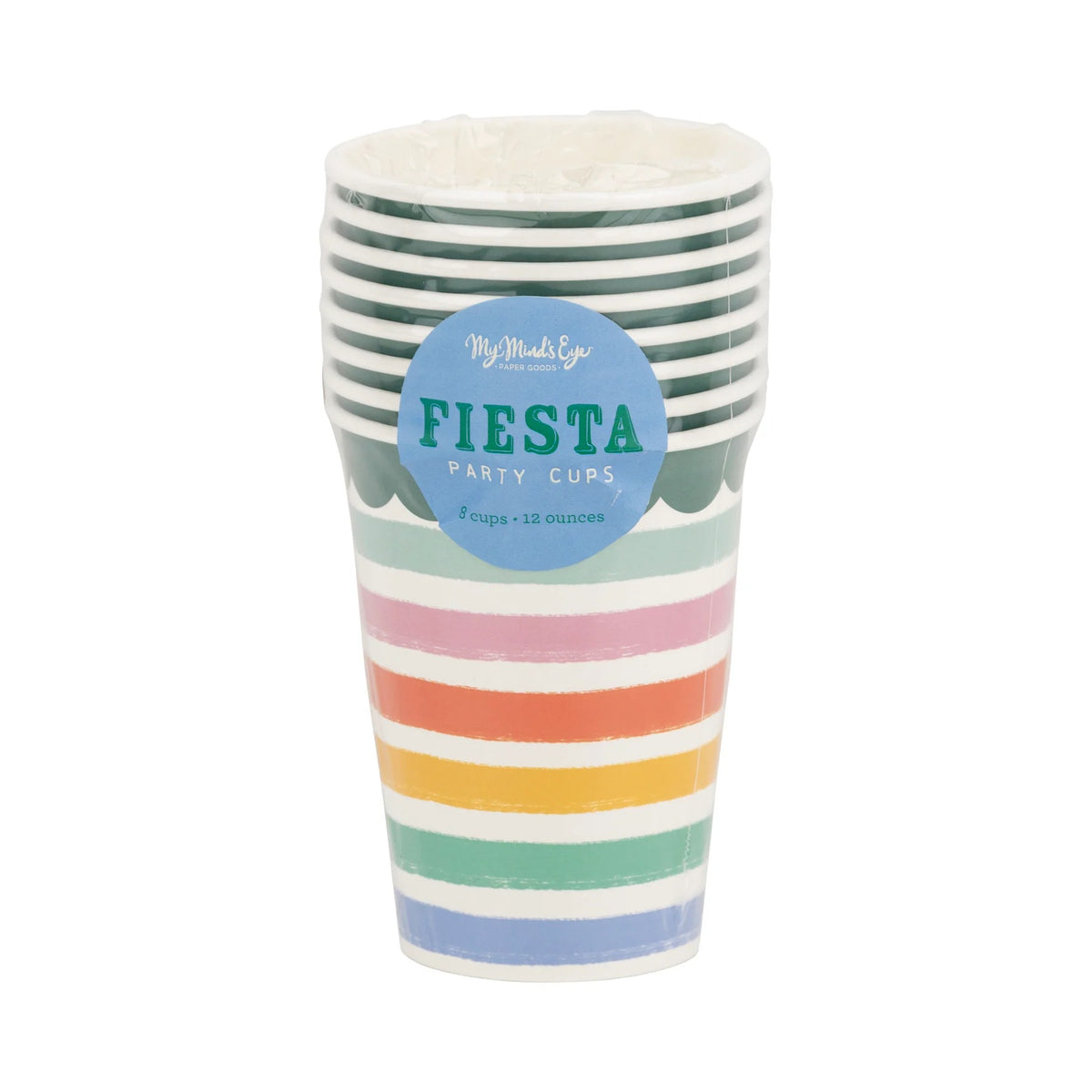 Fiesta Striped Paper Cups in Packaging