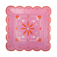 Pink Pastel Picado Paper Plate Perfect for Cinco de Mayo