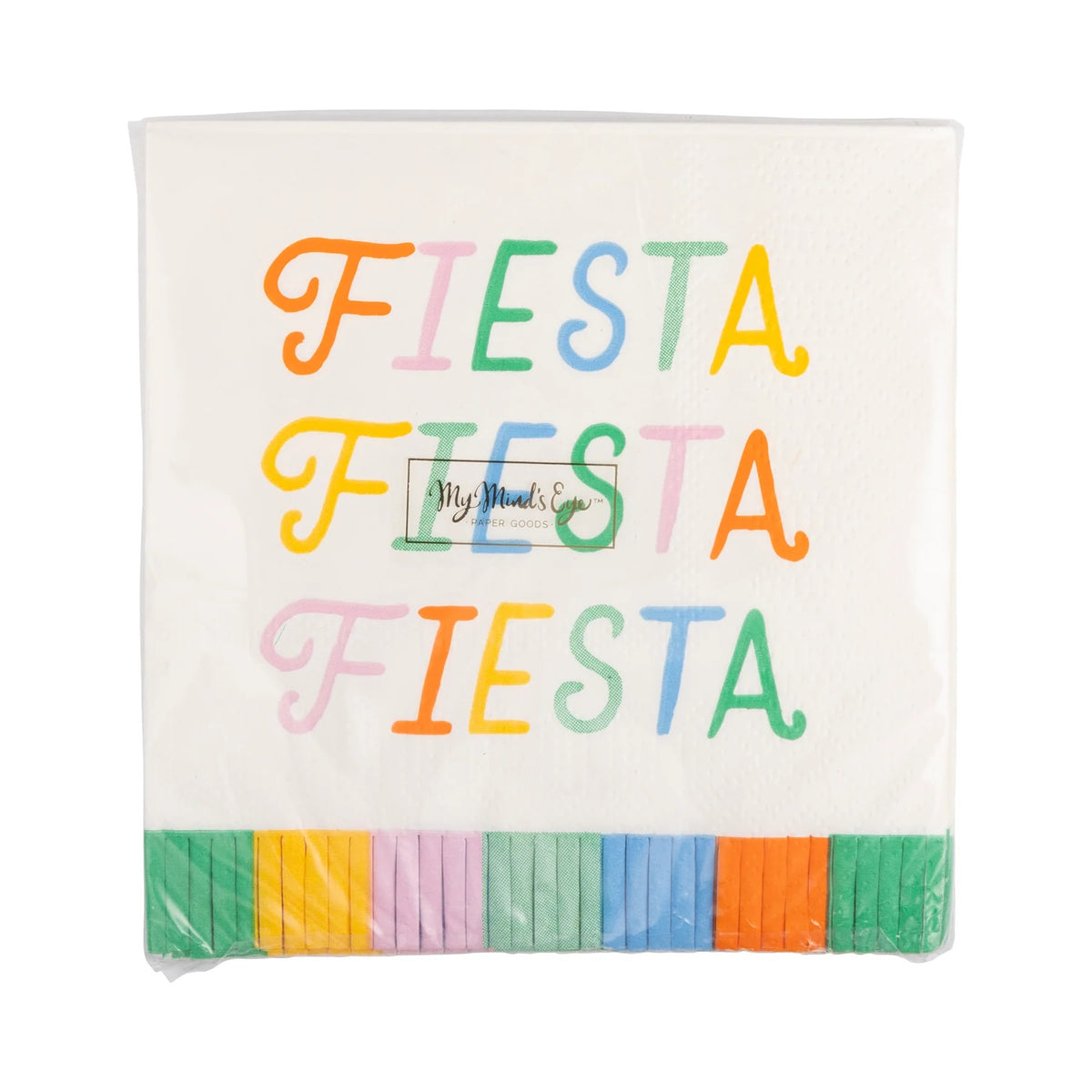 Fiesta Fringed Cocktail Napkins paired with matching plates and festive Cinco de Mayo decorations.