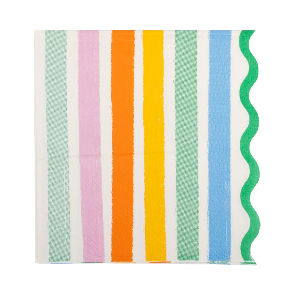 Close-up of Fiesta Striped Cocktail Napkins with colorful, vibrant stripes.