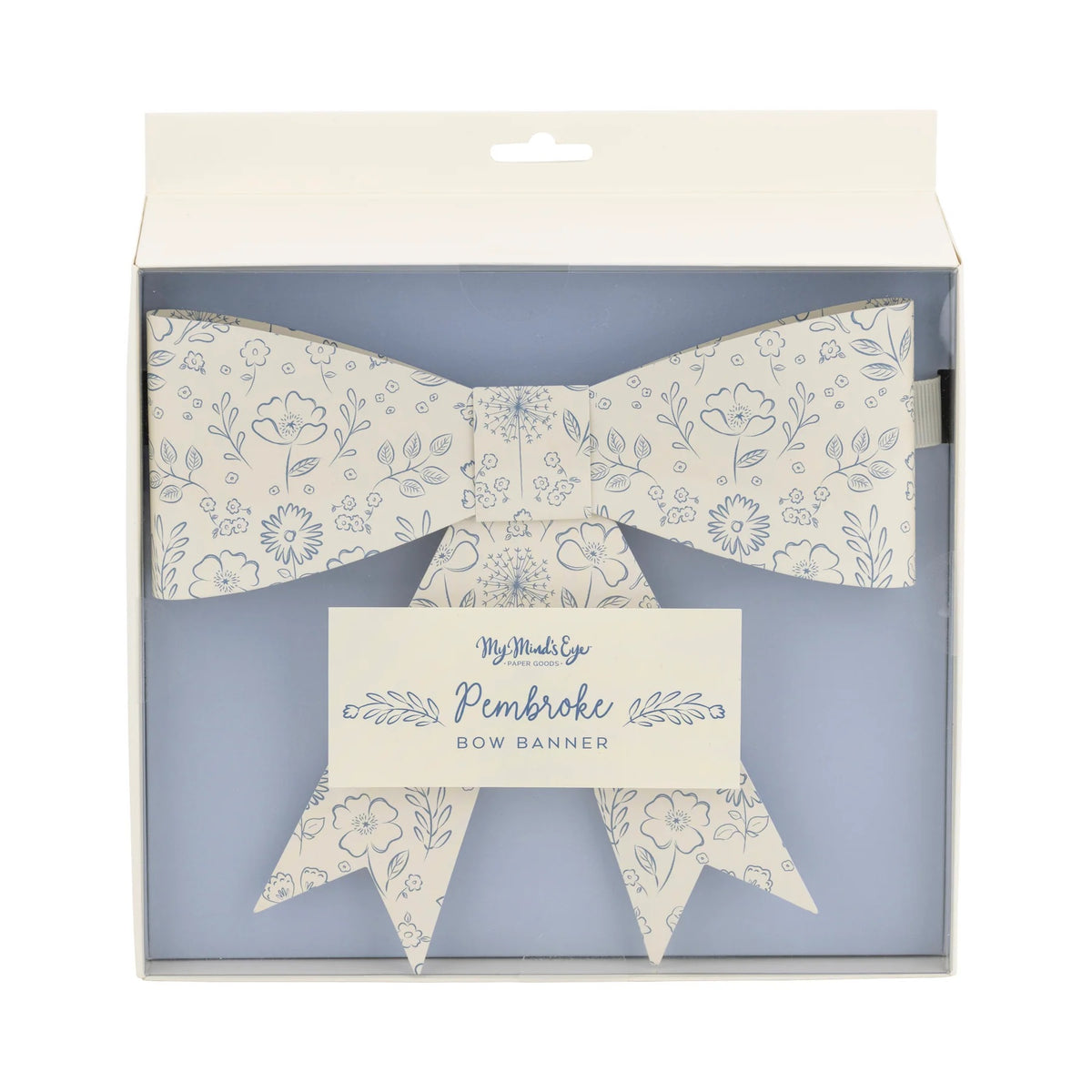 Close-up of Floral Bow Banner featuring delicate floral prints and soft pastel color