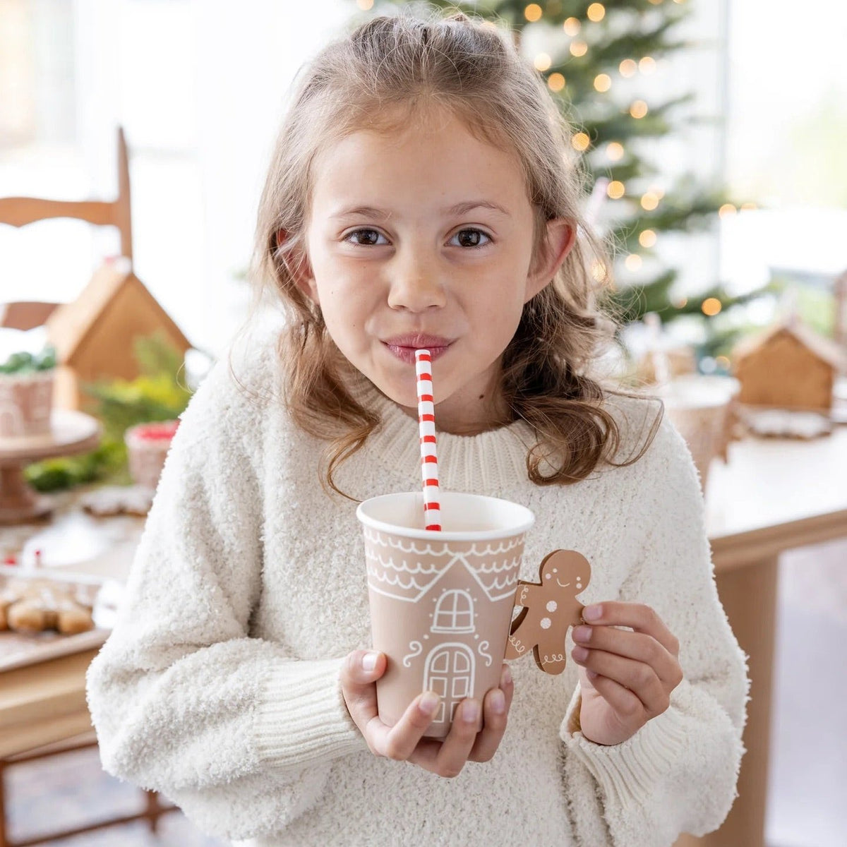 Gingerbread Cups 8ct | Disposable Christmas Coffee Cup, Gingerbread Coffee Cup, Gingerbread House Party, Cookie Exchange Party