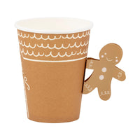 Gingerbread Cups 8ct | Disposable Christmas Coffee Cup, Gingerbread Coffee Cup, Gingerbread House Party, Cookie Exchange Party