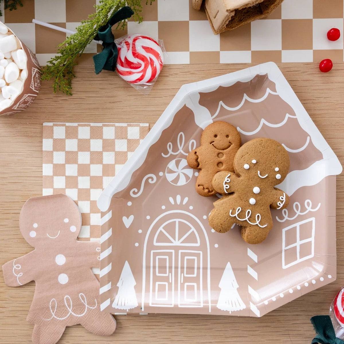 Bamboo Gingerbread Tray on a Christmas table