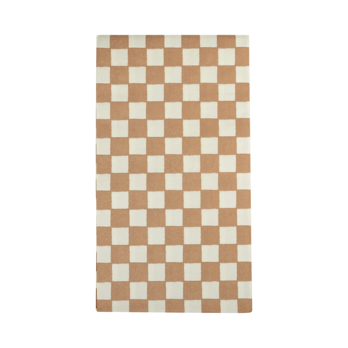 Tan and white checkered paper dinner napkins