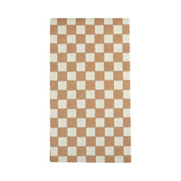 Tan and white checkered paper dinner napkins