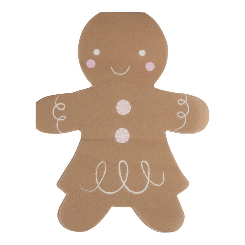 Gingerbread Girl Paper Napkin | Christmas Party Decorations, Gingerbread Birthday Supplies, Holiday Party Supplies, Kids Christmas Table