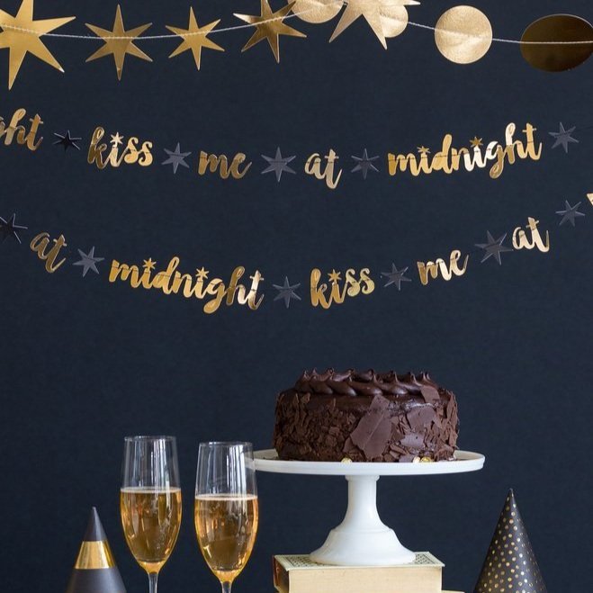 kiss me at midnight new years banner