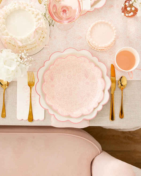 Pembroke Paper Dinner Napkins styled on a table with tea party treats and decorations.