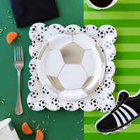 Tackle messes like a pro with our soccer napkins! Shaped like black soccer cleats, this set of 18 napkins is just what you need for your soccer birthday party.