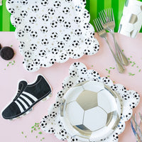 Tackle messes like a pro with our soccer napkins! Shaped like black soccer cleats, this set of 18 napkins is just what you need for your soccer birthday party.