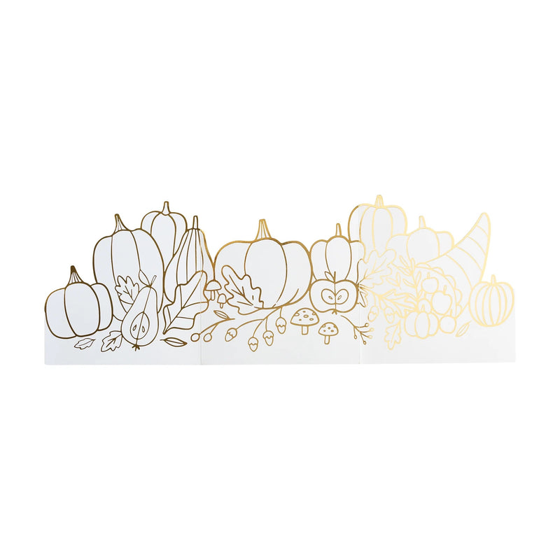 A beautifully designed Thanksgiving centerpiece with gold foil, ideal for Thanksgiving activities for kids