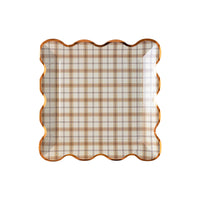 Thanksgiving Plaid Plate that Coordinates with the Turkey Thanksgiving Paper Plates