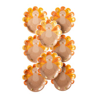 Turkey Shaped Kids Thanksgiving Plates Come in a Set of 8