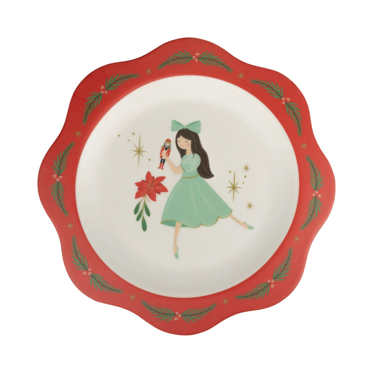 Bamboo Christmas plates with scenes from the nutcracker