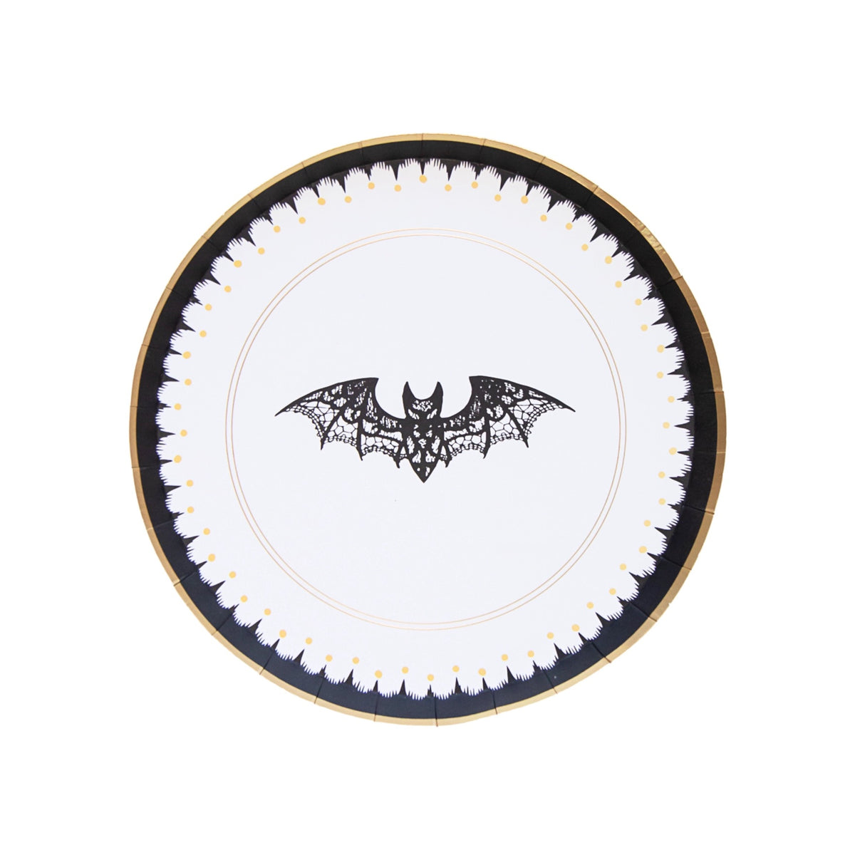 Elegant Halloween Dessert Lacy Bat Plates by Bonjour Fete. Check out the coordinating Elegant Large Plate to make a beautiful place setting! 