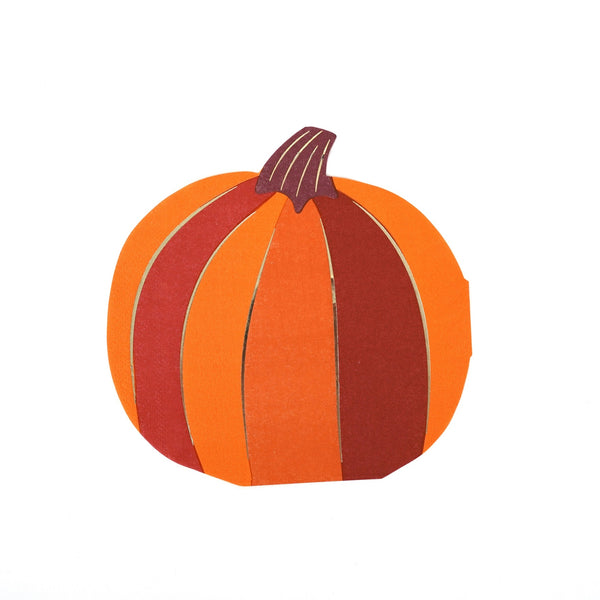 Pumpkin shaped thanksgiving paper napkin