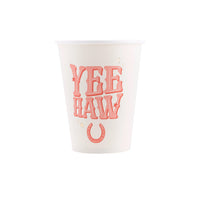 Toast the bride-to-be with our fun bachelorette party cups! These pink YeeHaw paper cups add a playful touch to any celebration.