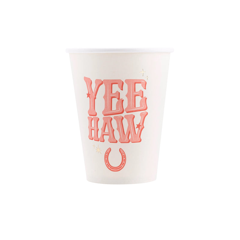 Toast the bride-to-be with our fun bachelorette party cups! These pink YeeHaw paper cups add a playful touch to any celebration.