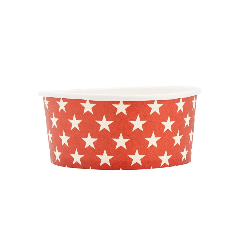 Red star paper ice cream sundae cups perfect for a 4th of july party.