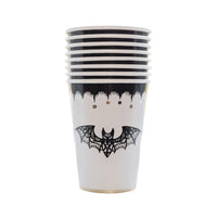 Halloween Paper Cup with a lacy bat design - set of 8