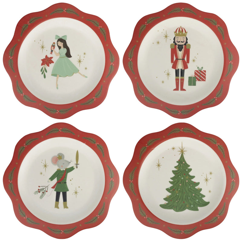 Bamboo Christmas plates with scenes from the nutcracker