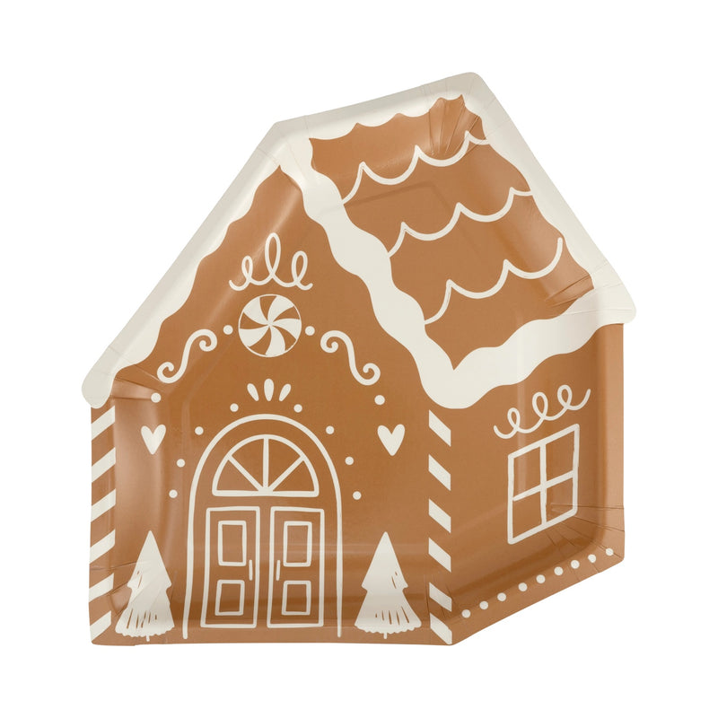 Gingerbread House 9" Plates | Christmas Party Decorations, Gingerbread Birthday Supplies, Holiday Party Supplies, Kids Christmas Table