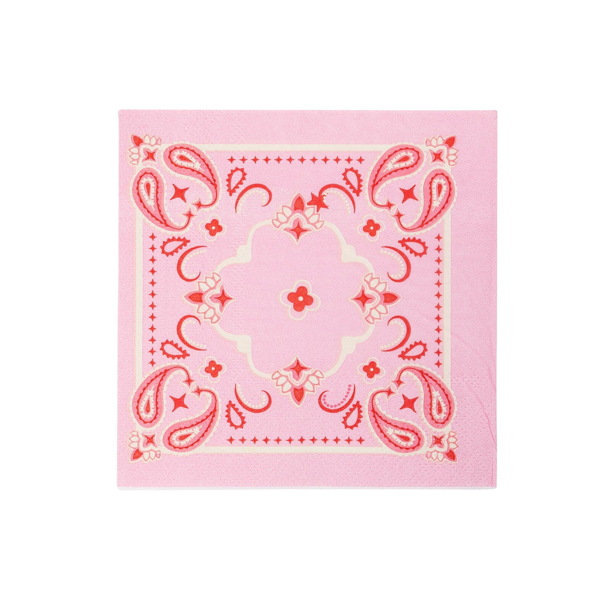 Keep your cowgirl party stylish and fun with our pink bandana paper cocktail napkins. The perfect addition to any celebration!