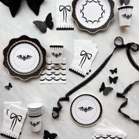 Elegant Halloween Dessert Lacy Bat Plates by Bonjour Fete. Check out the coordinating Elegant Large Plate to make a beautiful place setting! 