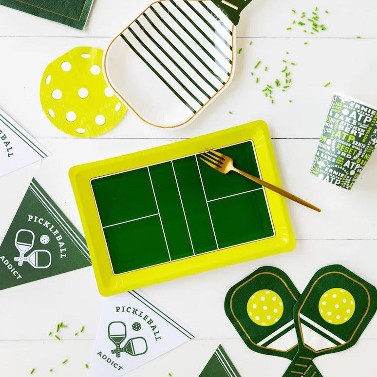 Serve in style with our pickleball court paper plates, the perfect addition to your pickleball party decorations!