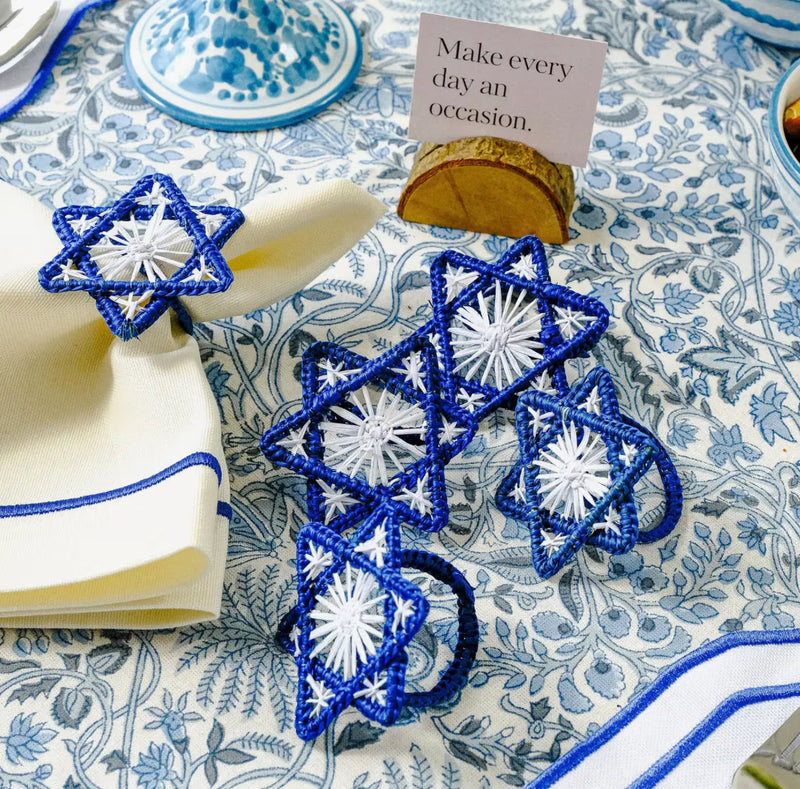 Star of David napkin rings - these are the perfect addition to your Hanukkah table decor.