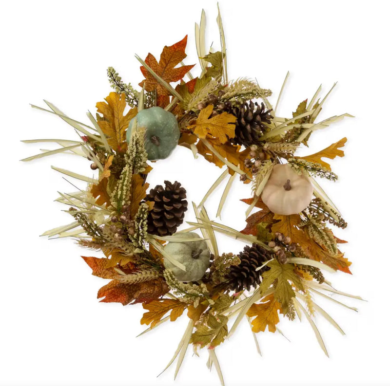 Foliage wreaths for fall perfect on your door or as a Thanksgiving centerpiece.