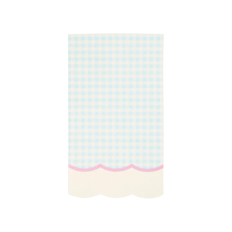 Pastel gingham paper dinner napkins perfect for Easter, baby shower or a first birthday party.