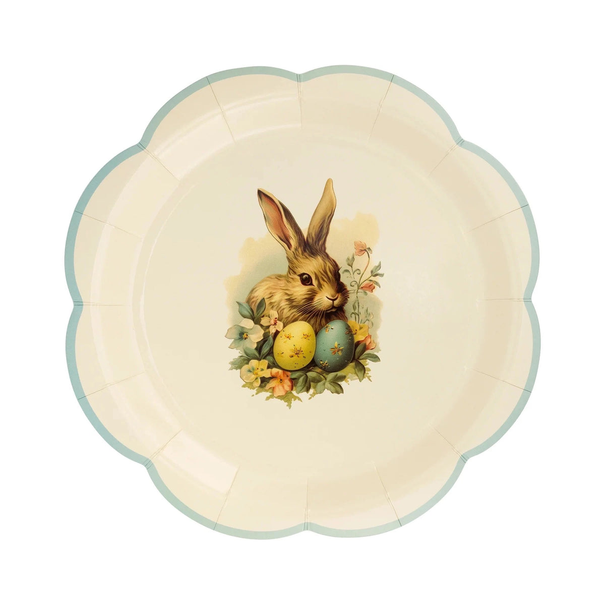 Bunny Plates | Easter Paper Plates (Set of 8) - Easter Bunny Plates - Bunny Paper Plates - Kids Easter Party - Easter Plates - Scalloped