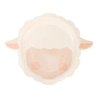 easter paper plates shaped like a lamb face -perfect also for a baby shower or 1st birthday plate.