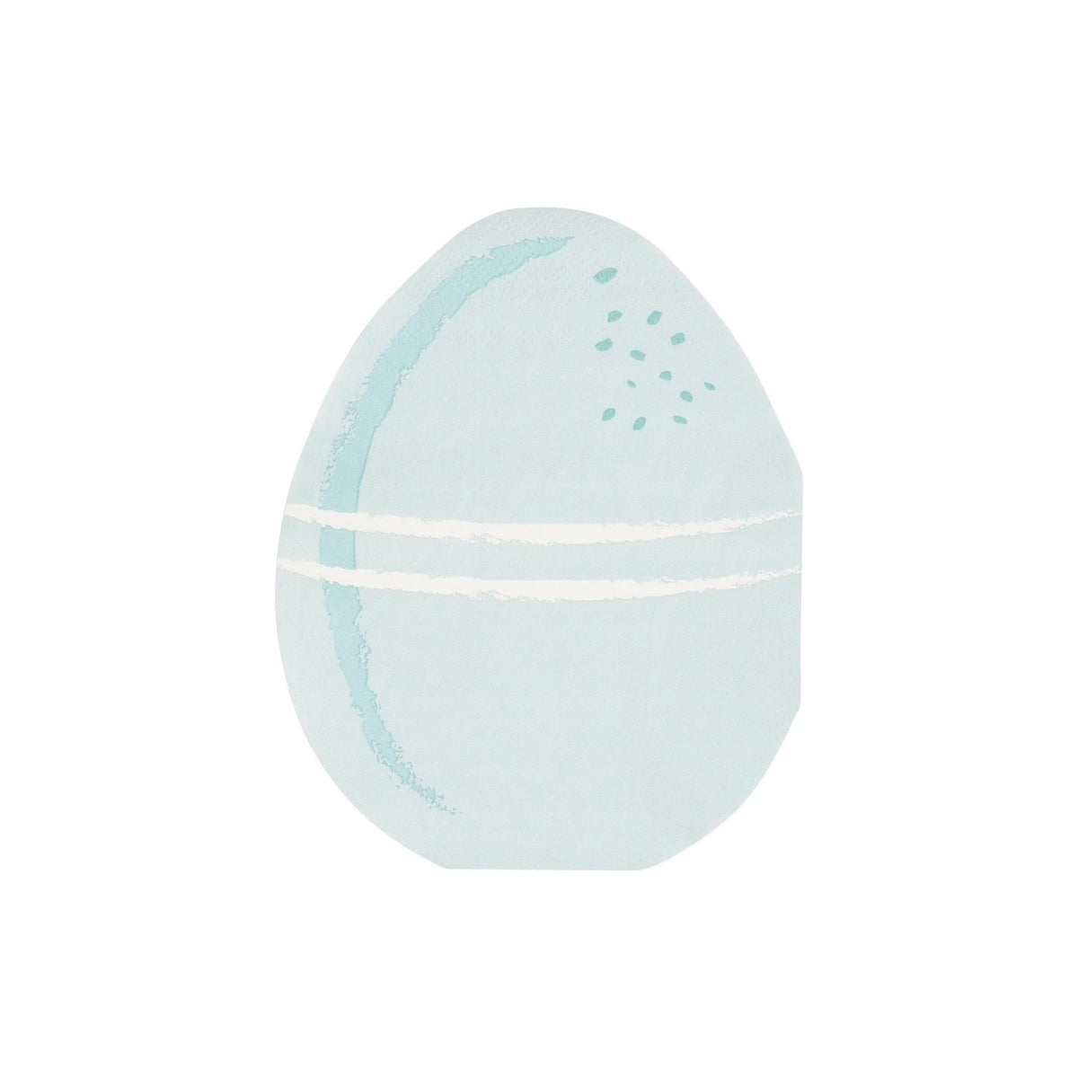 Blue paper Easter napkins shaped like an egg with gold details - perfect for an Easter brunch or Easter party.