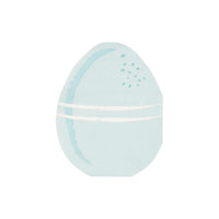 Blue paper Easter napkins shaped like an egg with gold details - perfect for an Easter brunch or Easter party.