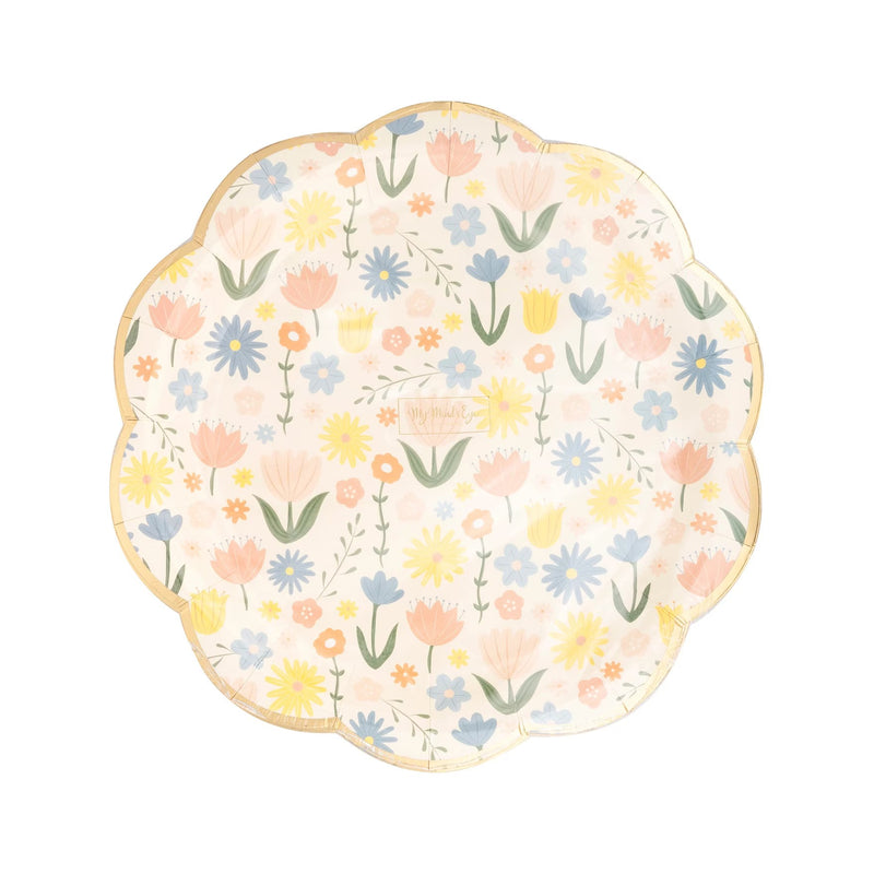 Flower Paper Plates, Easter Paper Plate, Mothers Day Plates, Spring Party Paper Plates, Easter Plates, Floral Paper Plate